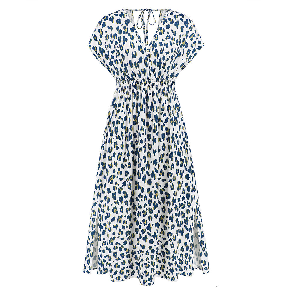 Relaxing Bat-Sleeves V-Neck Strap Dress For Women