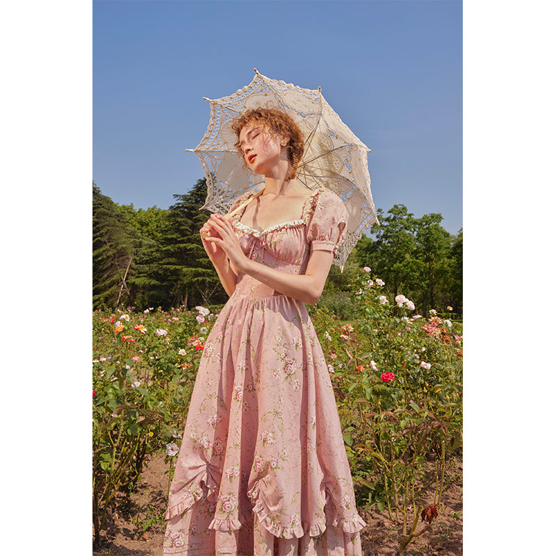 Luxurious Pretty French Cotton Country-Style Dress