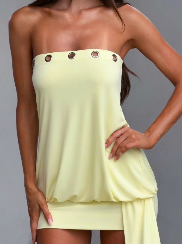 Strapless Eyelet Layered Dress