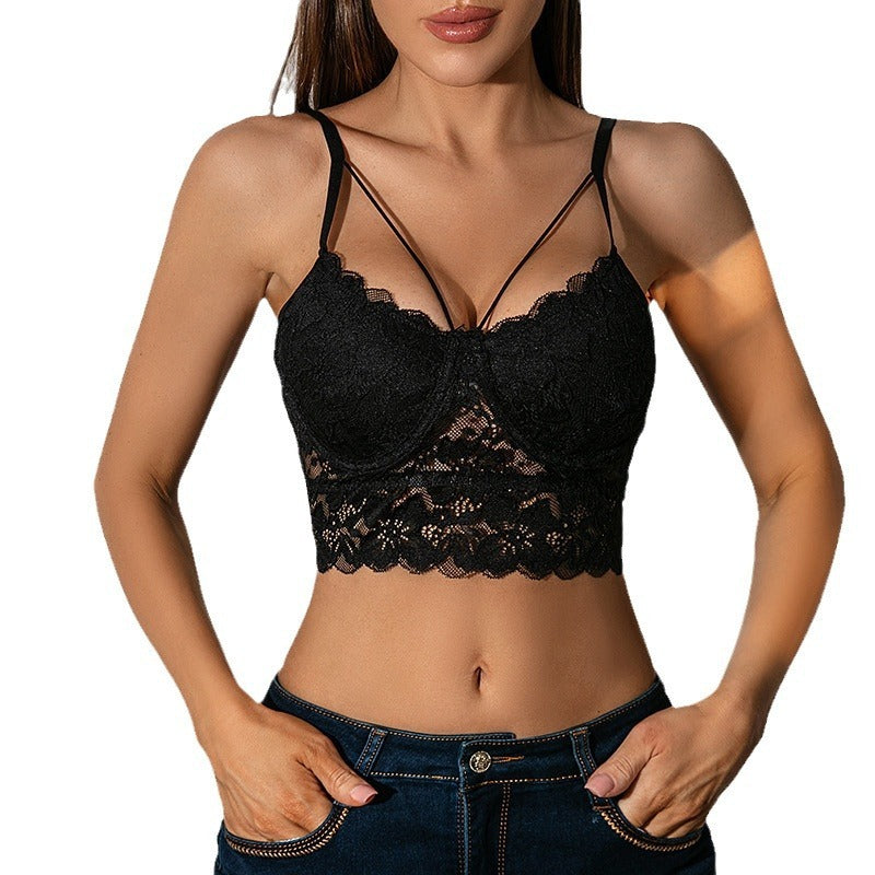 Lace See-Through Backless Small Slip Top