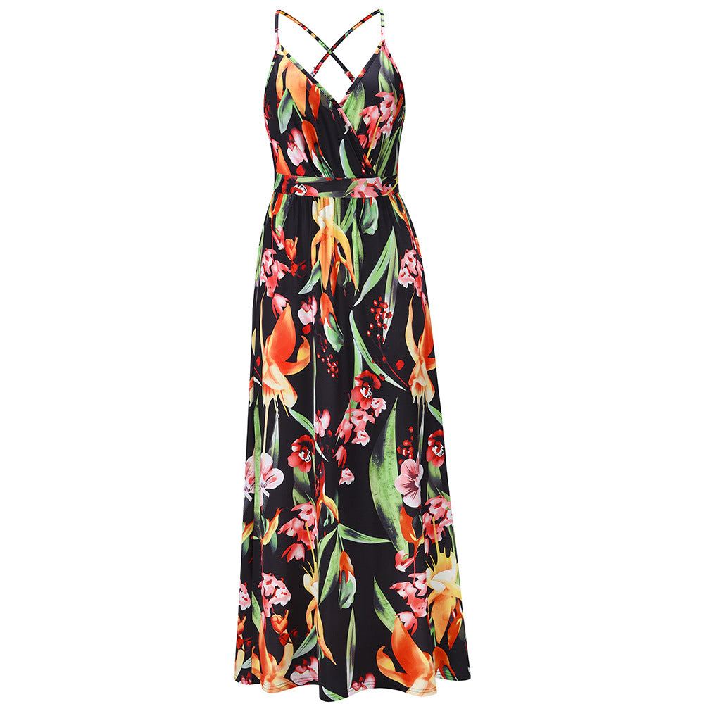 Floral Suspender Beach Dress
