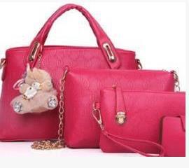 Four-in-One - Embossed Four-Piece Ladies' Shoulder Diagonal Handbag