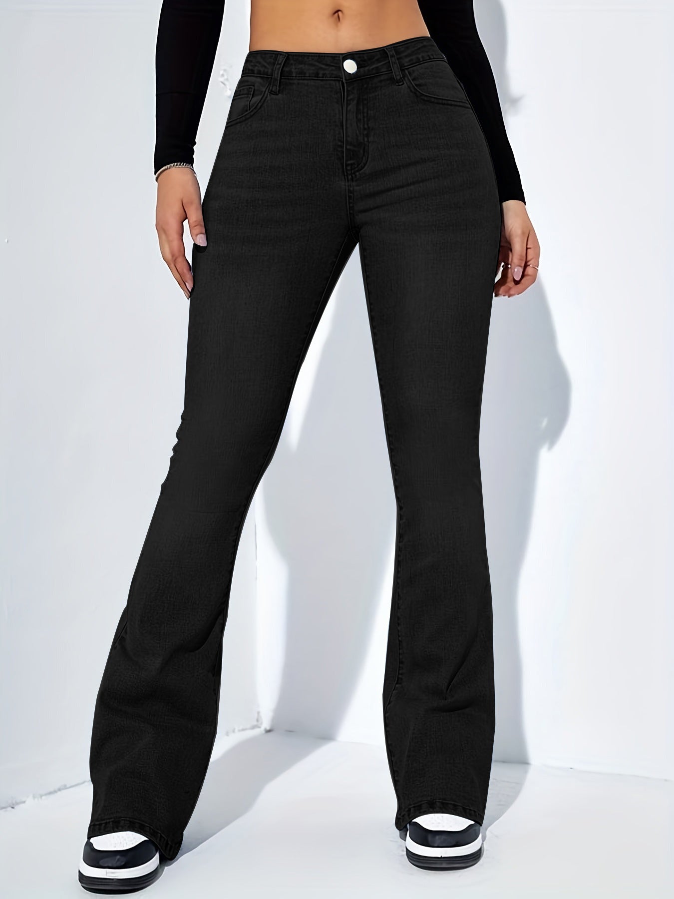 Women's Flared Slim-Fit Denim Trousers