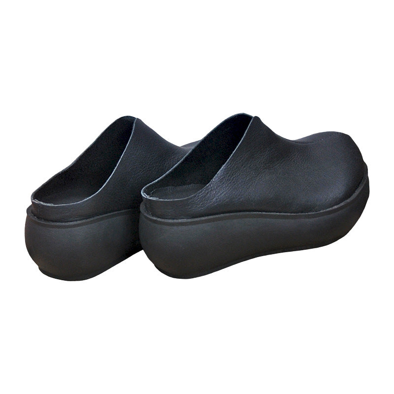 Retro Platform Leather Sandals