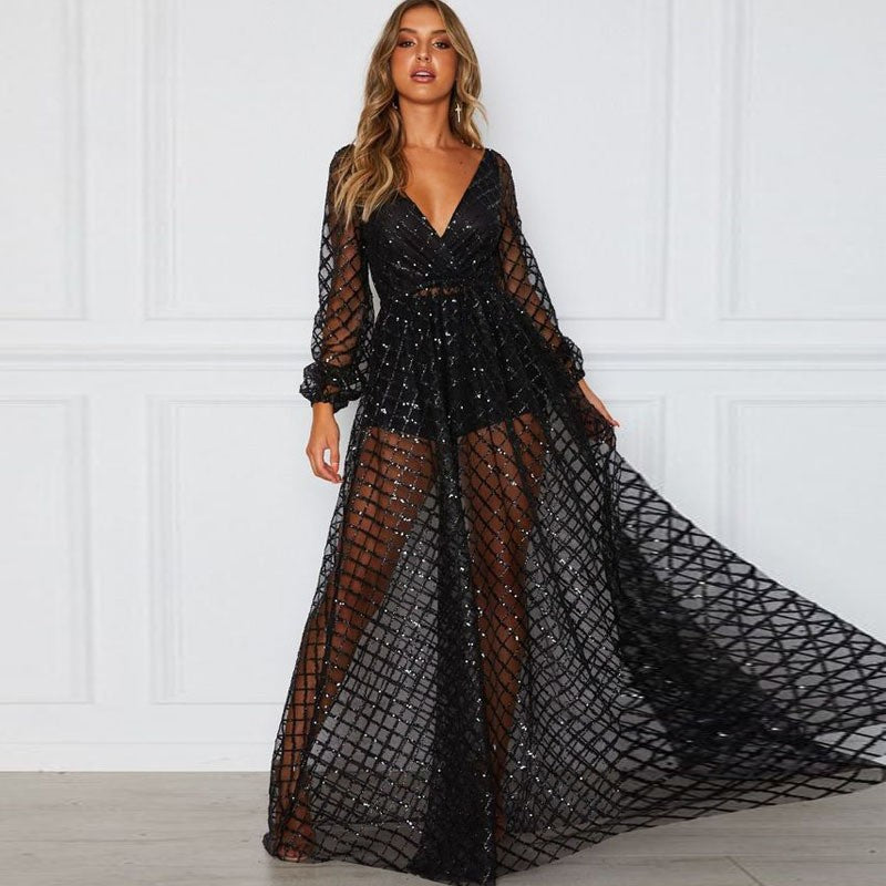 Hollowed-Out Long Dress For Women