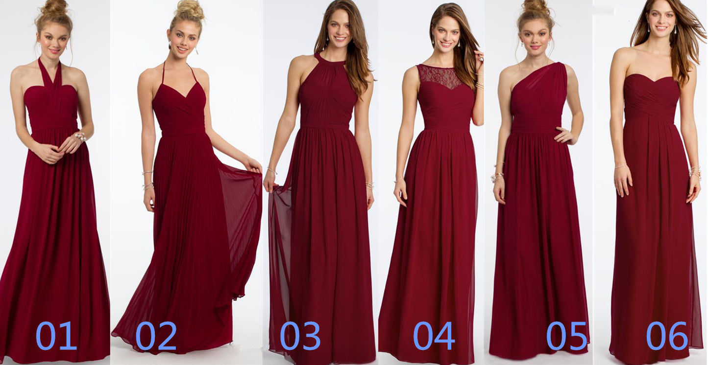 Solid-Colour Western Bridesmaid Dresses For Women