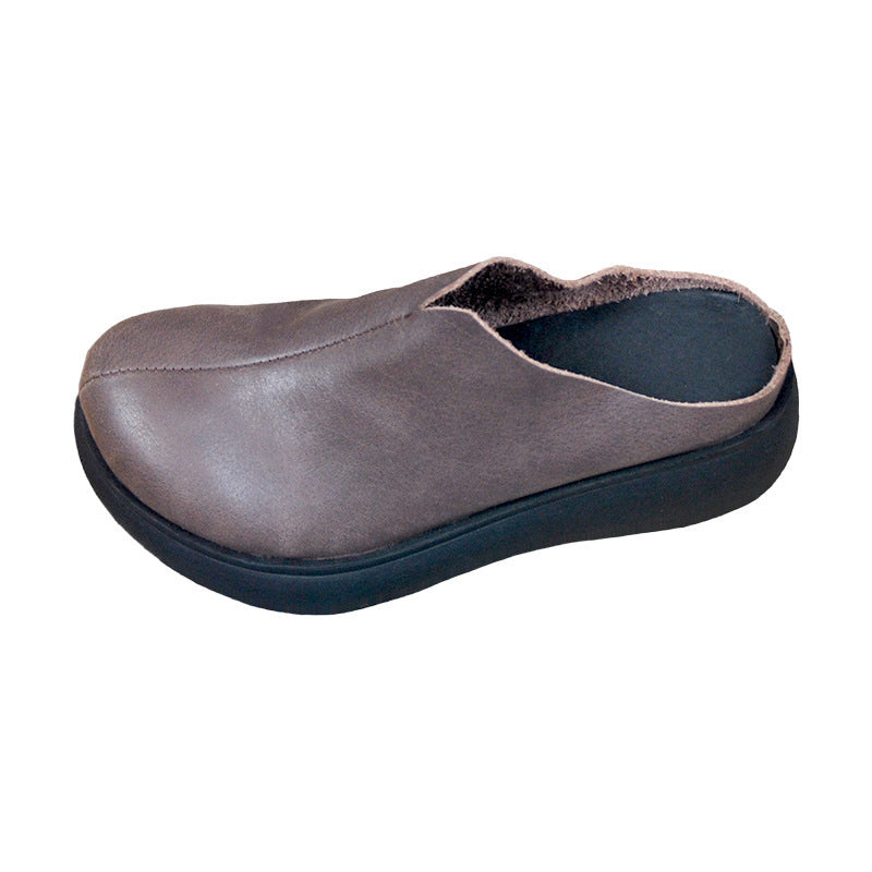 Retro Platform Leather Sandals