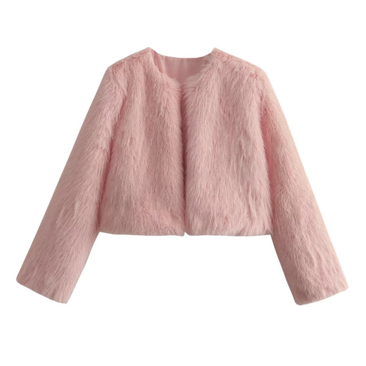 Imitation Fur Short Cardigan Coat