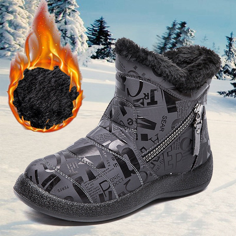 Letter Print Women's Winter Boots