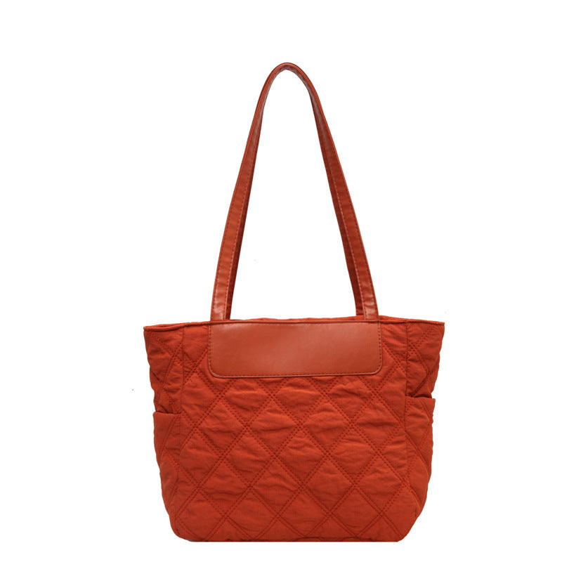 Rhombus Sewing Shoulder Bag Autumn And Winter Winter Luxury Women's Bag High Capacity Casual Commuting Personalized Handbags