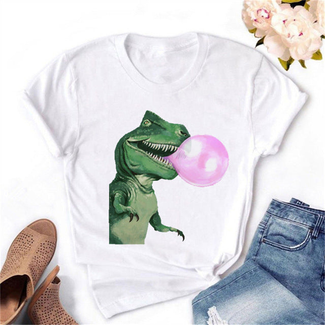 Women's Animal Balloon Printed Short-Sleeve T-Shirt