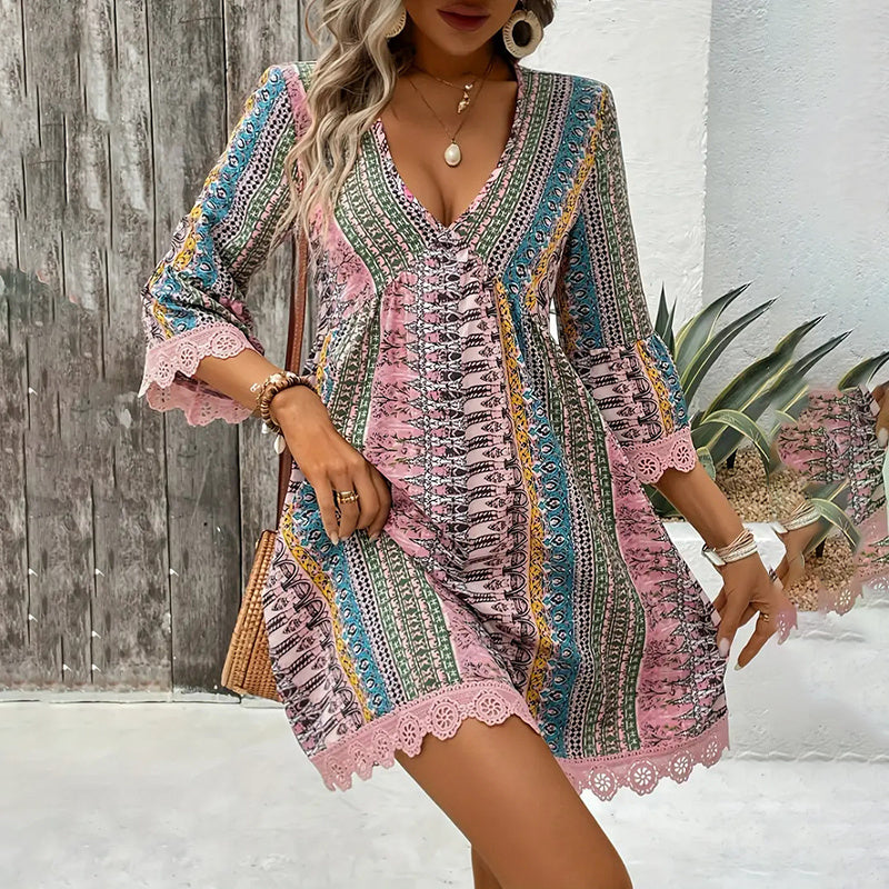Chic Casual Boho Shirt Dress - US Only
