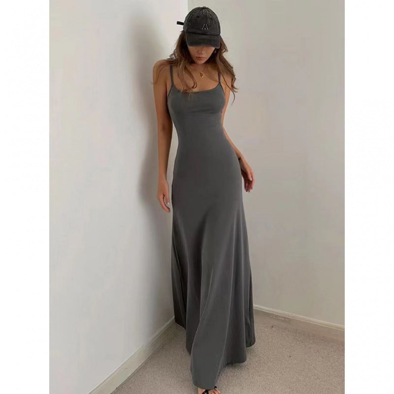 Waist-Cinching Slimming Backless Dress