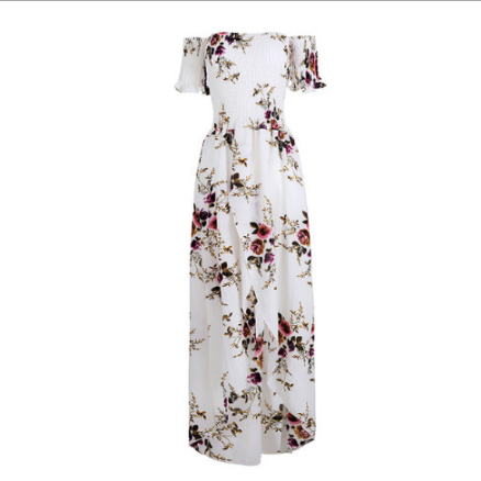 Boho-Style Off-Shoulder Beach Long Dress