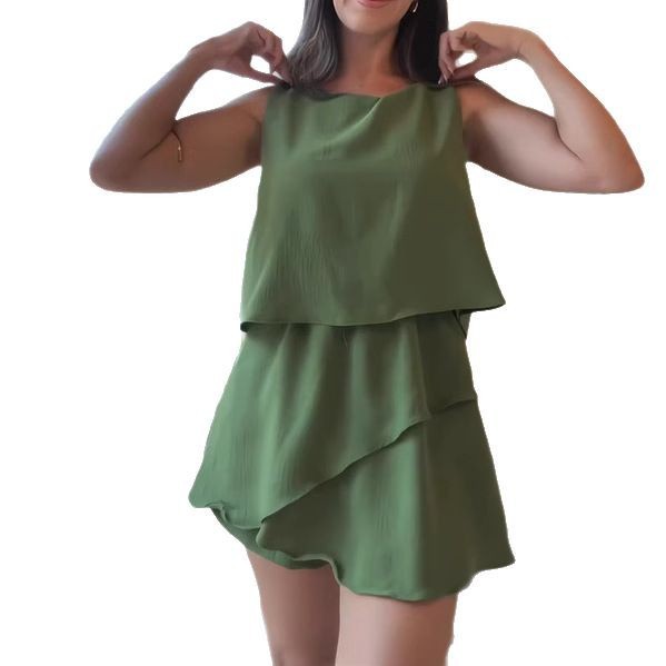 Stitching Ruffles Jumpsuit