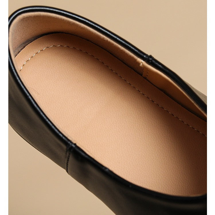 Vegetable Tanned Sheepskin Split-Toe Shoes For Women