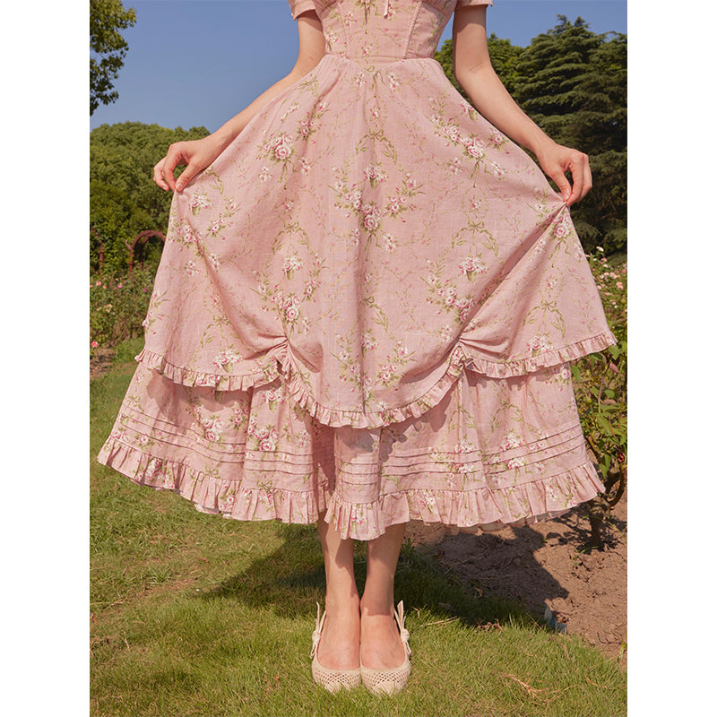 Luxurious Pretty French Cotton Country-Style Dress
