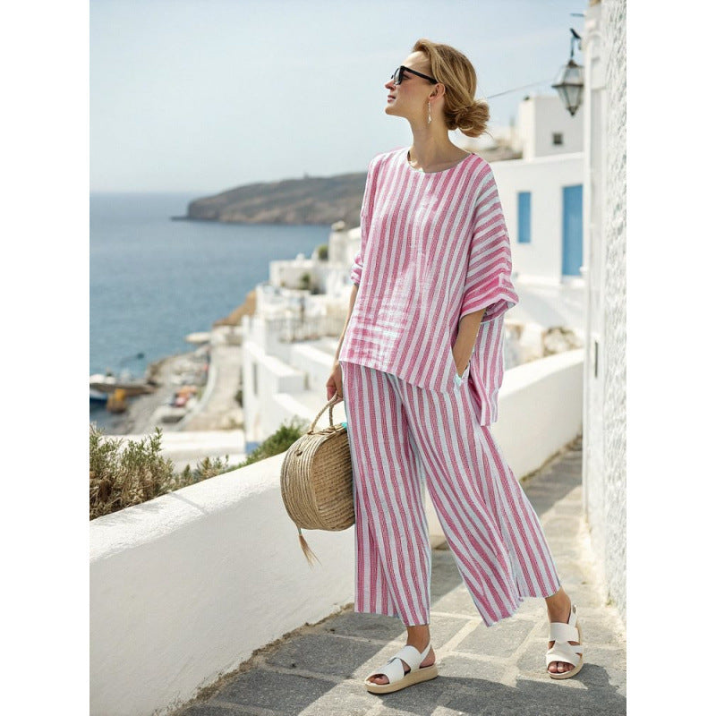 Casual V-Neck Flying-Sleeve Shirt Outfit