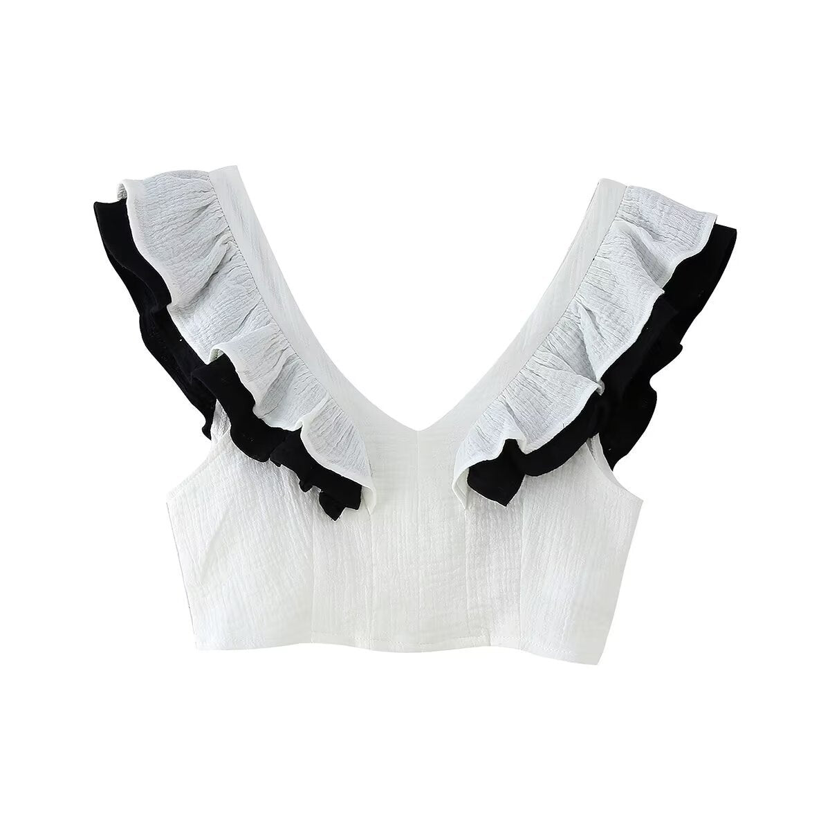 V-Neck Ruffles Top + Skirt Outfit