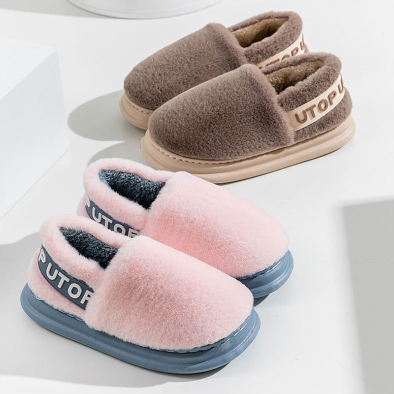 Thick-Sole Plush Slippers