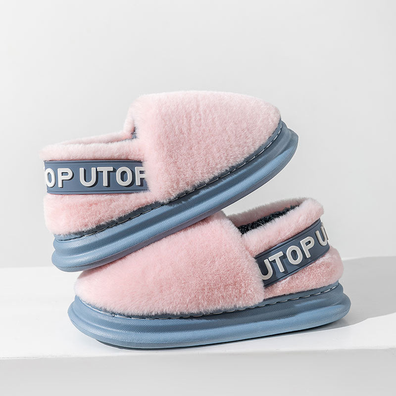 Thick-Sole Plush Slippers
