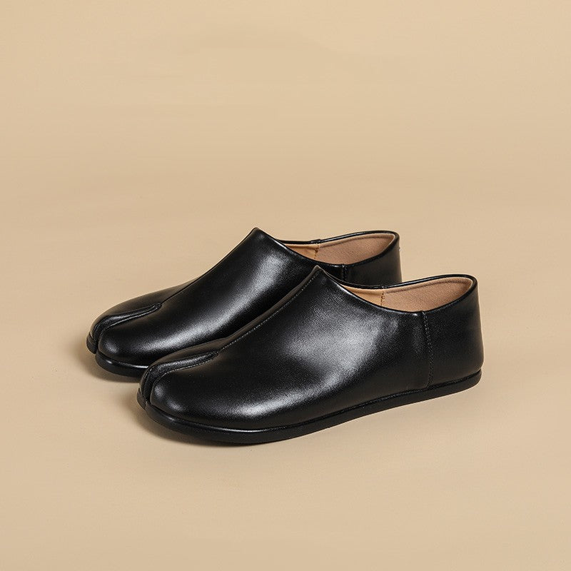 Vegetable Tanned Sheepskin Split-Toe Shoes For Women