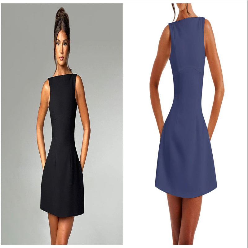 Slim-Fitting Backless Short Dress