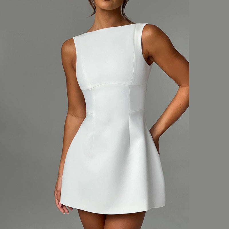 Slim-Fitting Backless Short Dress