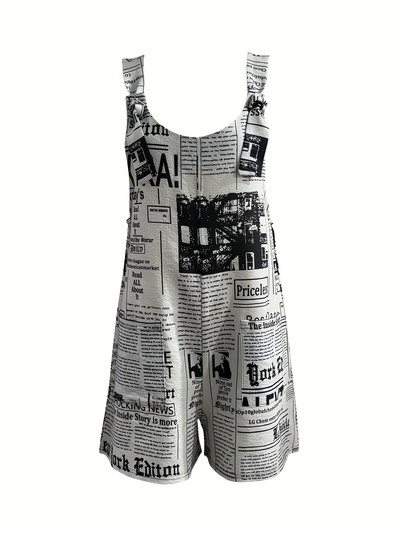 Newspaper Print Romper
