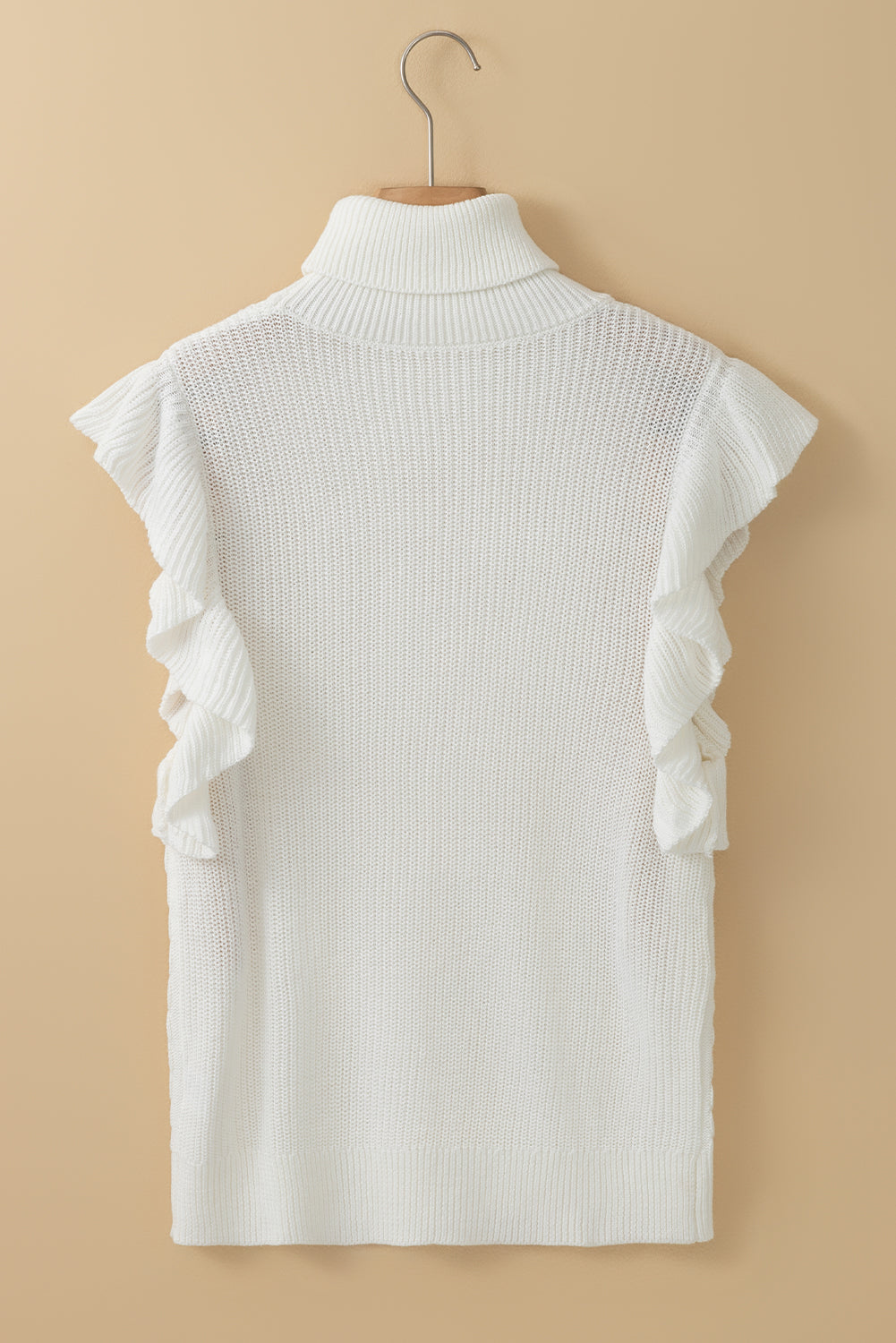 Cable-Knit Turtleneck Cap Sleeve Sweater - US Only