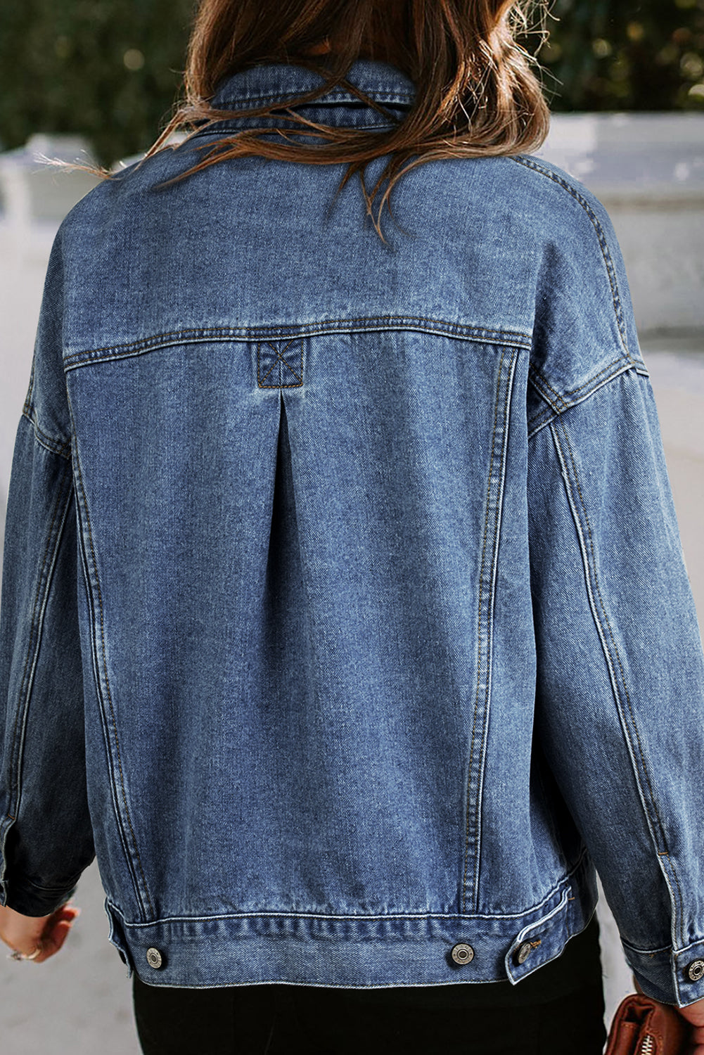 Women's Washed Oversize Pocket Denim Jacket