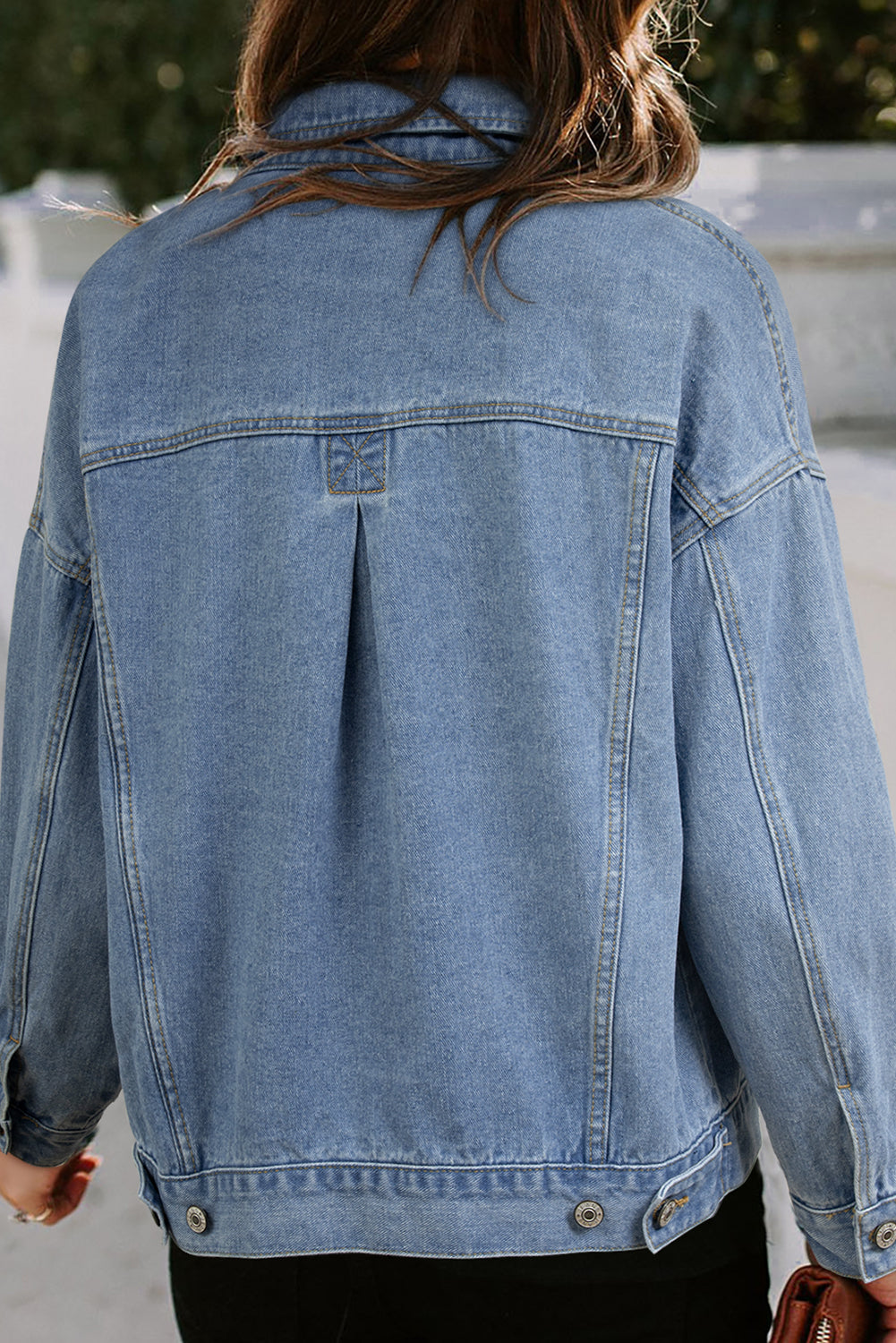 Women's Washed Oversize Pocket Denim Jacket