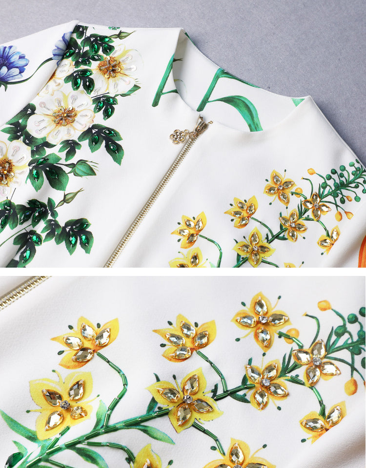 Summer Short-sleeved Floral Dress Pear Shape