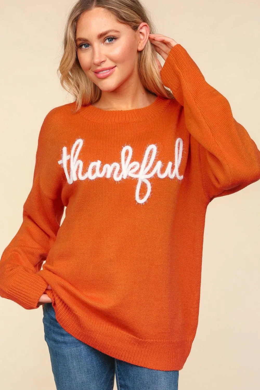 Haptics Metallic Glitter Embroidery Sweater - US only