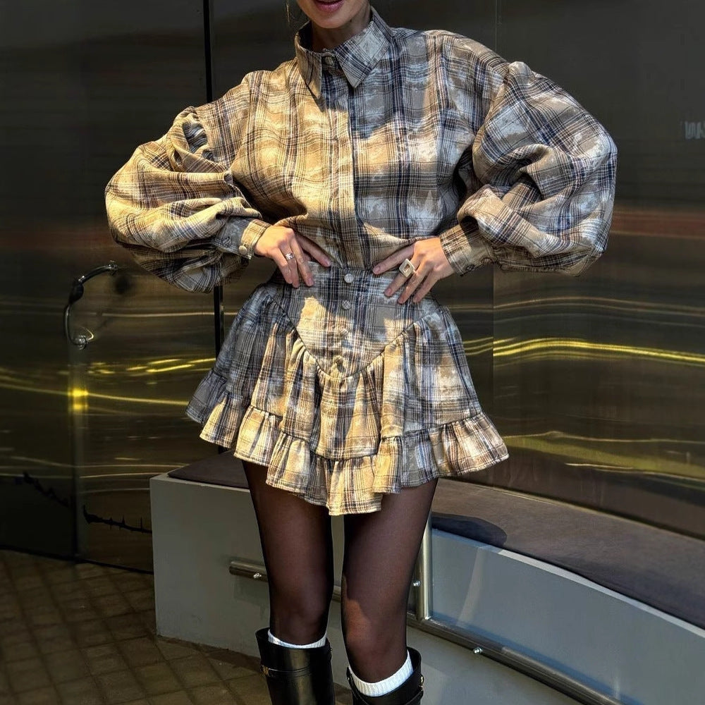 Women's Ruffled Mini Skirt Outfit