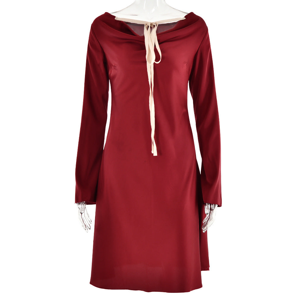 Round-Neck Long-Sleeve Dress