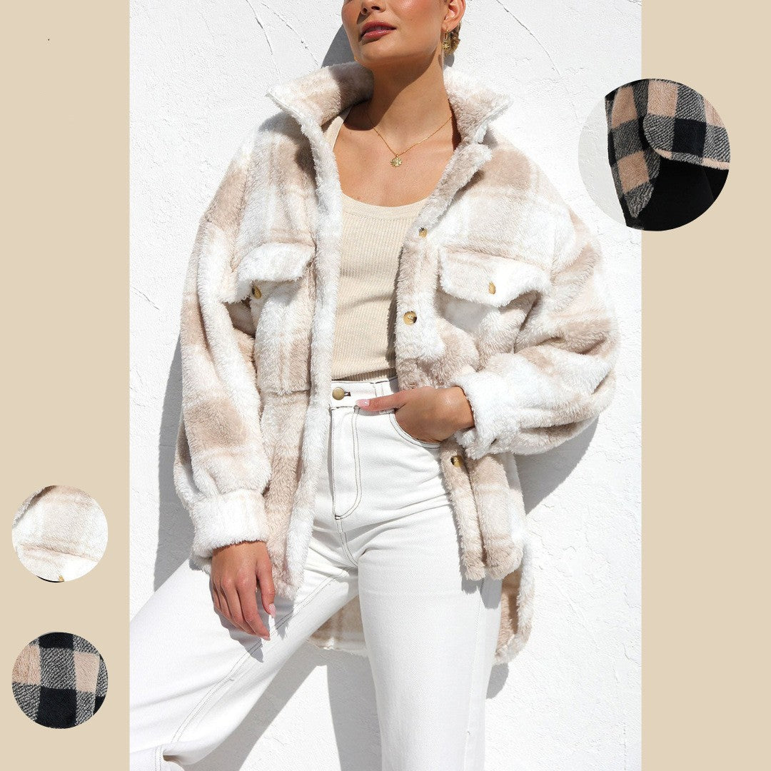 Women's Arctic Plush Plaid Jacket