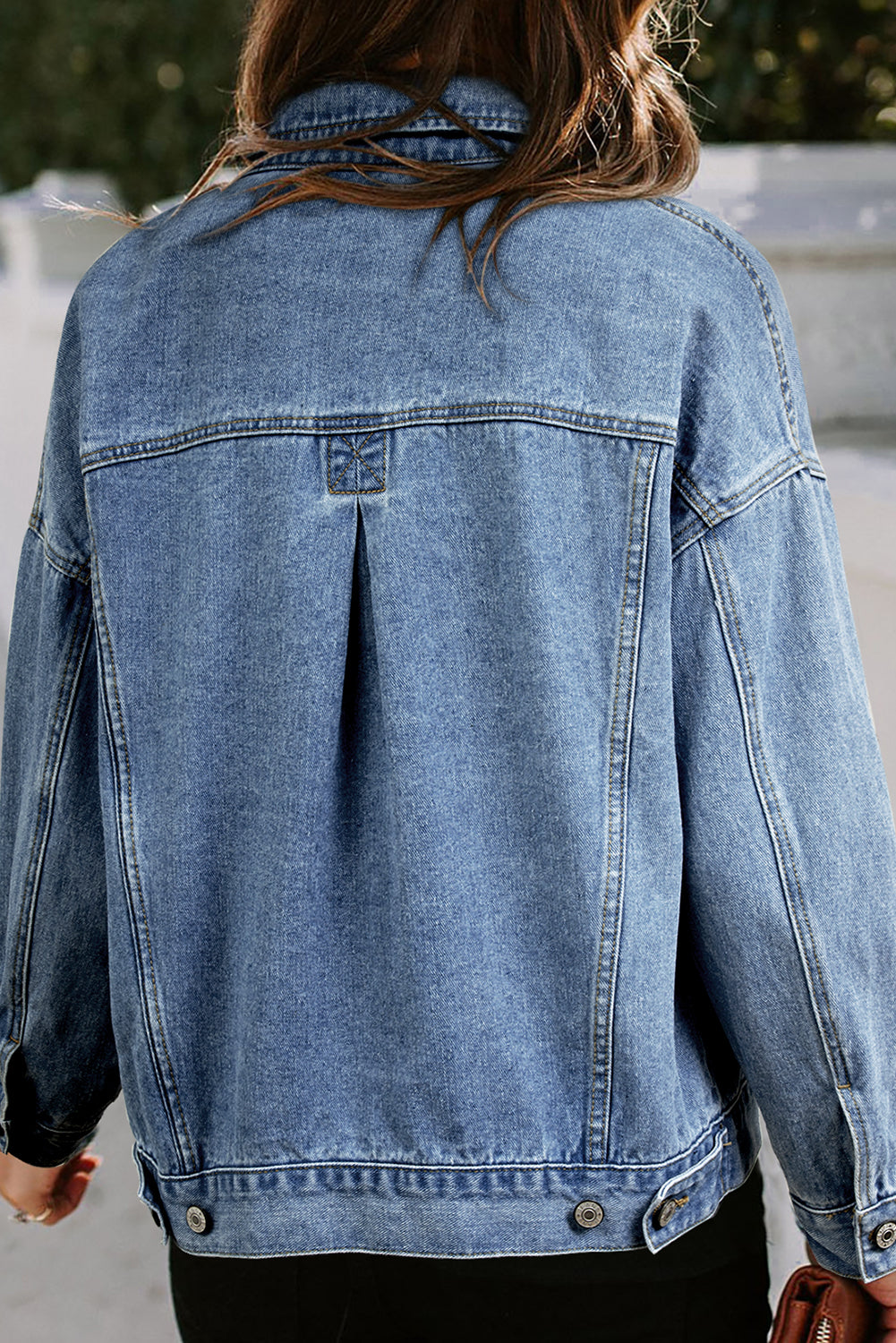 Women's Washed Oversize Pocket Denim Jacket