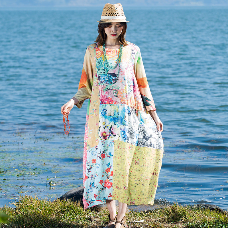 Women's Stitching Printed Dress
