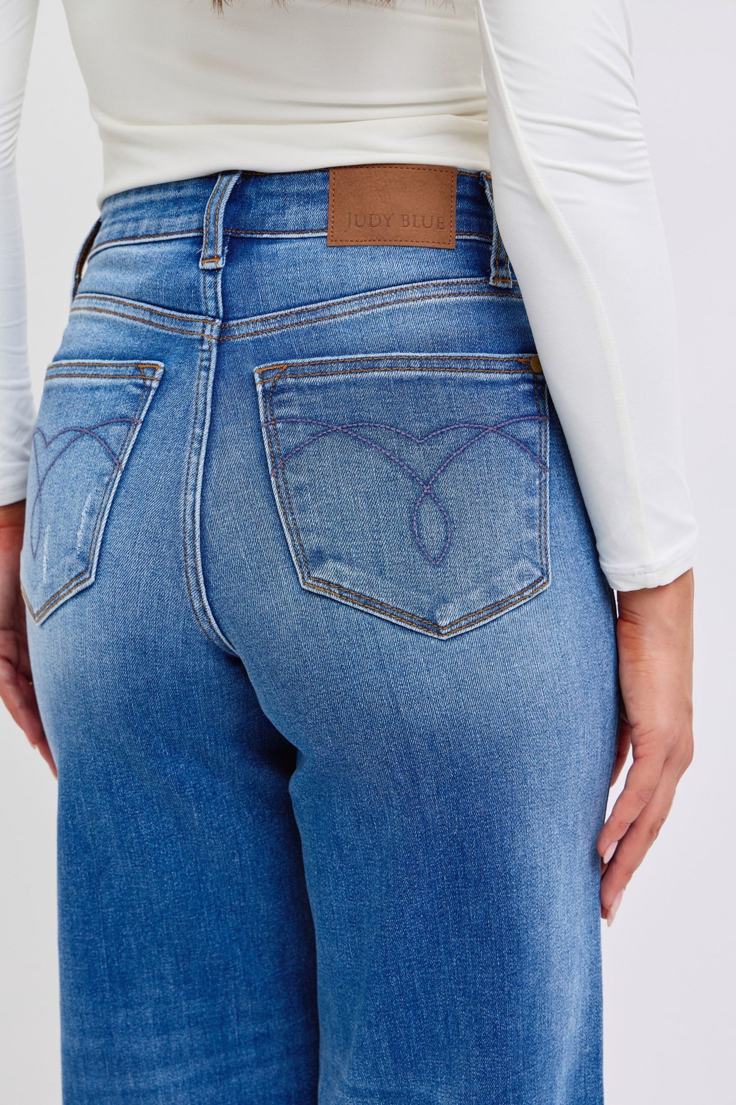 Distressed High-Waist Wide-Leg Jeans - US Only