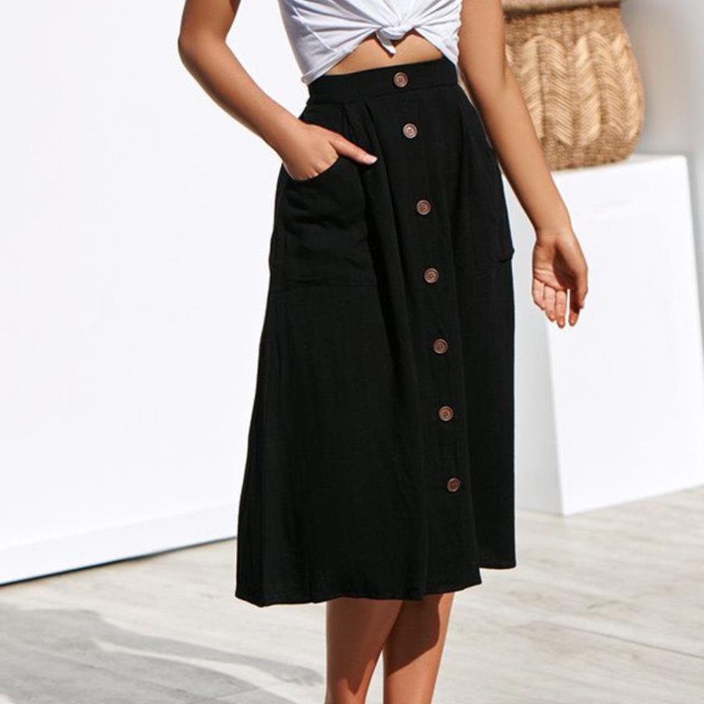 Loose-Fitting Midi Skirt For Women