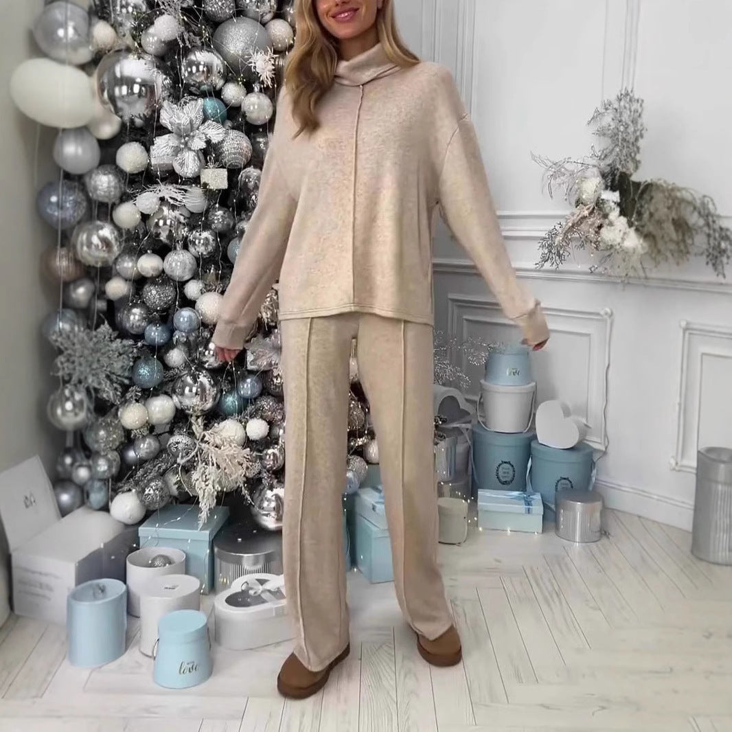 Turtleneck Long-Sleeve Knitted Outfit