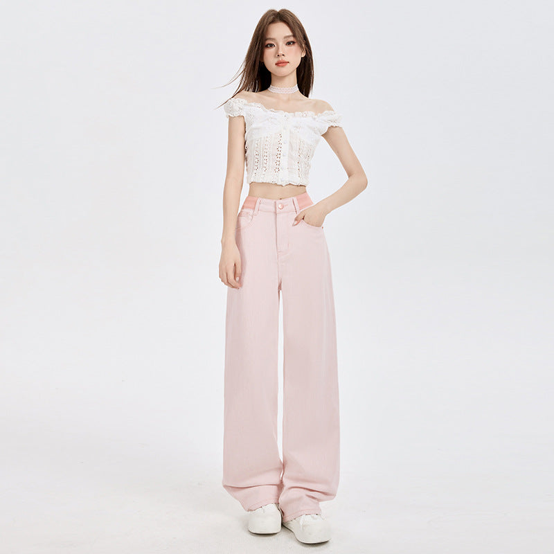 Youthful Wide-Leg Denim Trousers