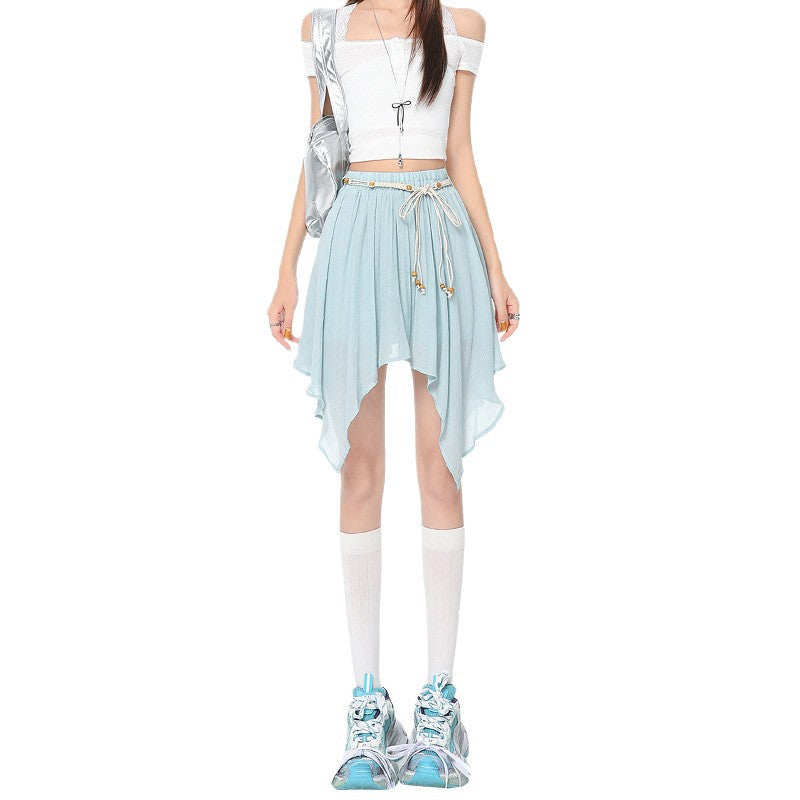 Chiffon Irregular A-Line Skirt