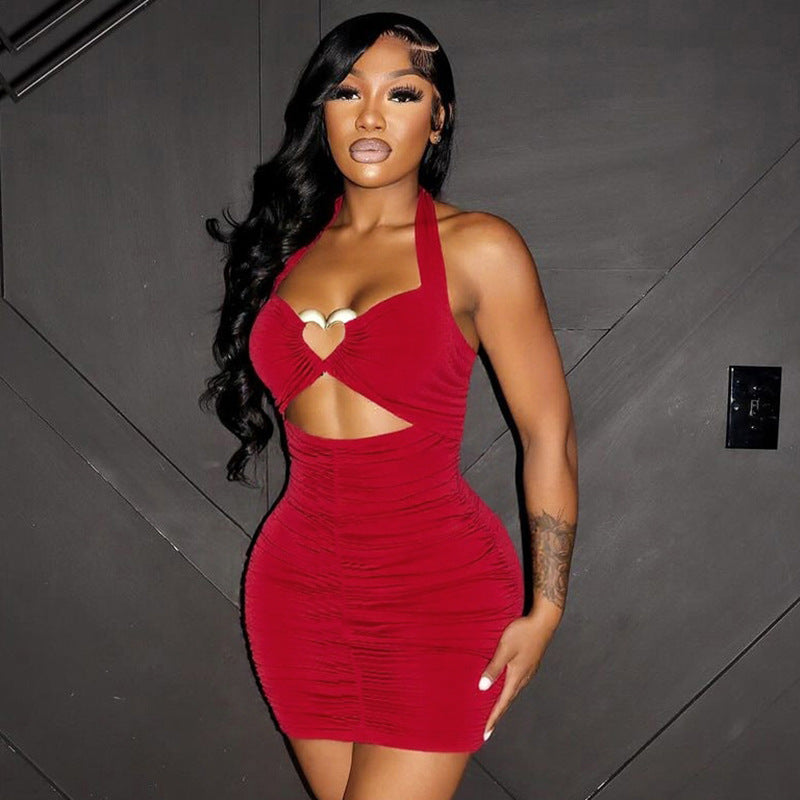 Backless Hollow-Out Mini Dress