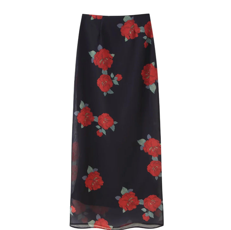 Floral Layered Skirt & Strap Top Outfit