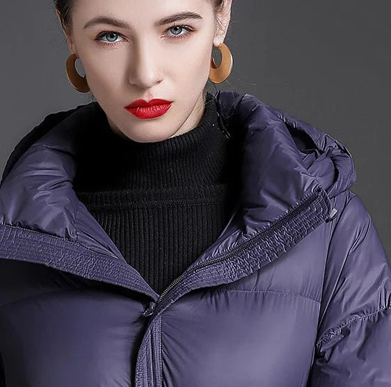 Hooded Zipper Winter Down Jacket