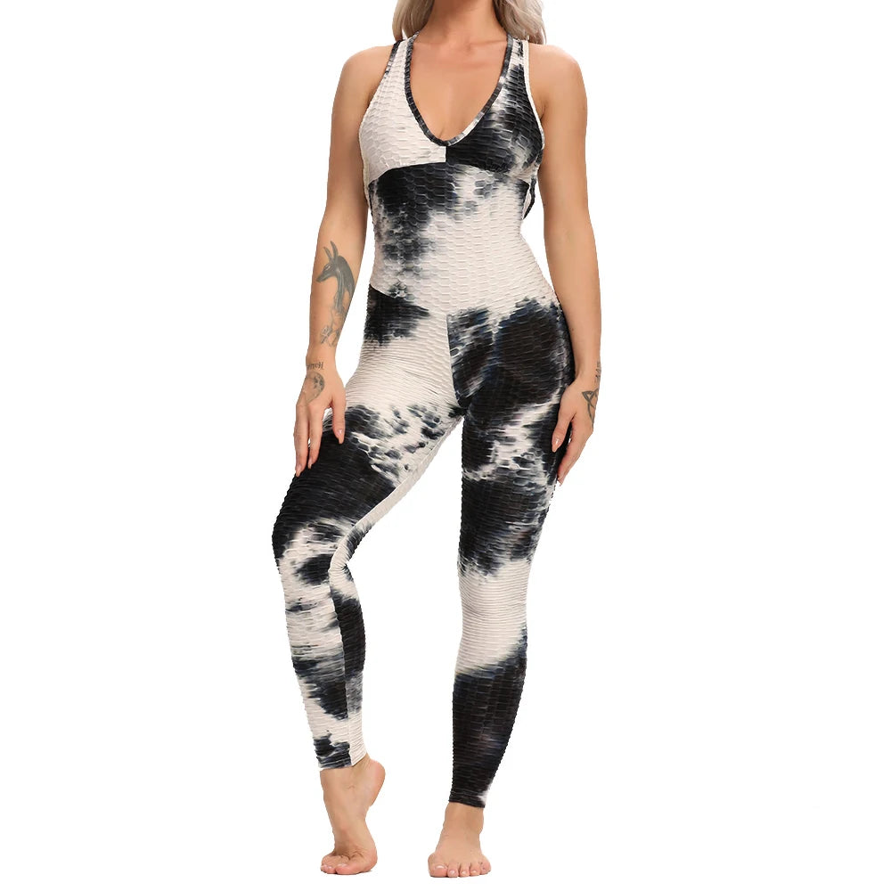 Open-Back Fitness Jumpsuit