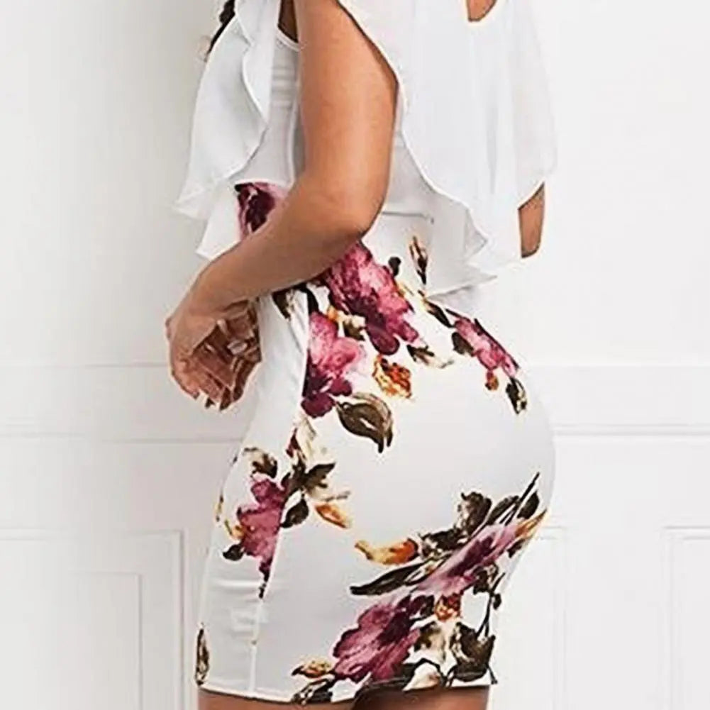 Two-Piece Gauze Bodycon Mini Dress