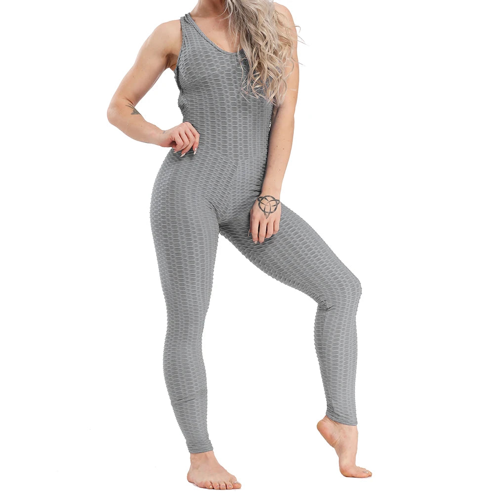 Open-Back Fitness Jumpsuit